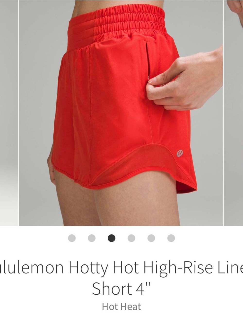 lululemon athletica Hotty Hot High-Rise Running Shorts — Hot Heat Red